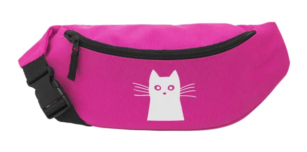 Black Cat — Unisex waist bag (banana) in PINK color with 2 pockets