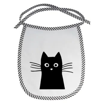 Μαύρη γάτα, Σαλιάρα μωρού αλέκιαστη με κορδόνι Μαύρη