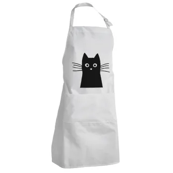 Black Cat, Adult Chef Apron (with sliders and 2 pockets)