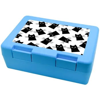 Black Cat, Children's cookie container LIGHT BLUE 185x128x65mm (BPA free plastic)