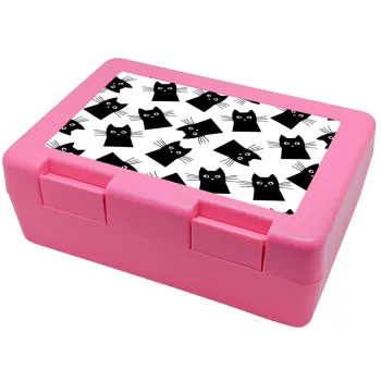 Black Cat, Children's cookie container PINK 185x128x65mm (BPA free plastic)