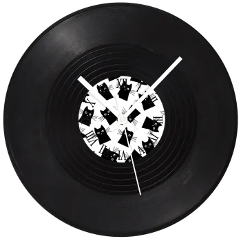 Μαύρη γάτα, Ρολόι τοίχου Βινύλιο (30cm)