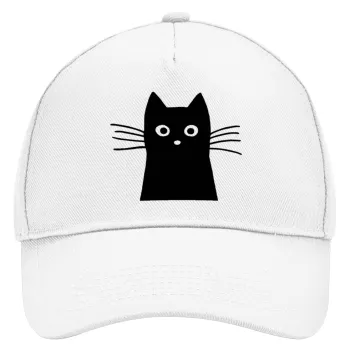 Μαύρη γάτα, Καπέλο Ενηλίκων Baseball, Drill, Λευκό (100% ΒΑΜΒΑΚΕΡΟ, ΕΝΗΛΙΚΩΝ, UNISEX, ONE SIZE)