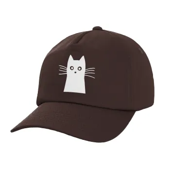 Black Cat, Adult Baseball Cap, 100% Cotton, Chocolate (COTTON, ADULT, UNISEX, ONE SIZE)