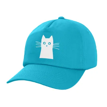 Black Cat, Adult Baseball Cap, 100% Cotton, Blue (COTTON, ADULT, UNISEX, ONE SIZE)