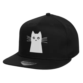 Μαύρη γάτα, Καπέλο παιδικό Flat Snapback, Μαύρο (100% ΒΑΜΒΑΚΕΡΟ, ΠΑΙΔΙΚΟ, UNISEX, ONE SIZE)
