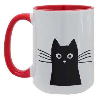 Μαύρη γάτα, Κούπα Mega 15oz, κεραμική Κόκκινη, 450ml