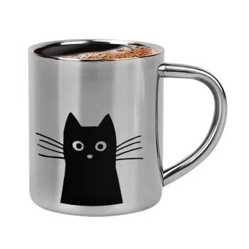 Black Cat, Double-wall metal cup for espresso (220ml)