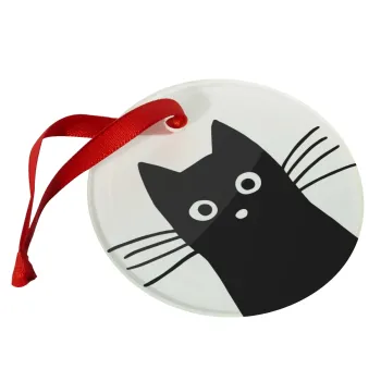Black Cat, Christmas ornament glass 9cm