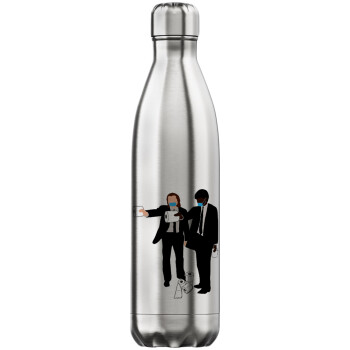 Pulp Fiction 3 meter away, Μεταλλικό παγούρι θερμός Inox (Stainless steel), διπλού τοιχώματος, 750ml