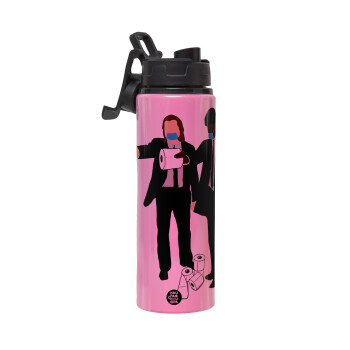 Pulp Fiction 3 meter away, Metallic water bottle with safety lid, 850ml aluminum