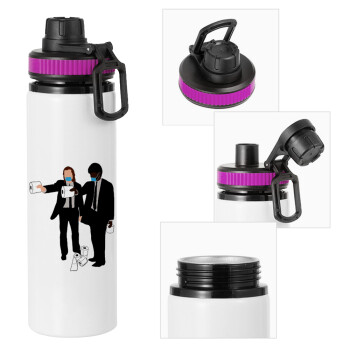 Pulp Fiction 3 meter away, Metallic water bottle with safety lid, 850ml aluminum