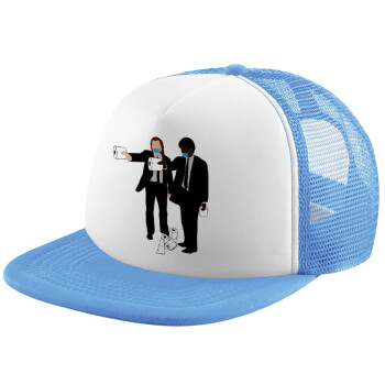 Pulp Fiction 3 meter away, Καπέλο Soft Trucker με Δίχτυ Γαλάζιο/Λευκό
