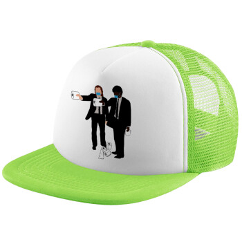 Pulp Fiction 3 meter away, Καπέλο παιδικό Soft Trucker με Δίχτυ Πράσινο/Λευκό