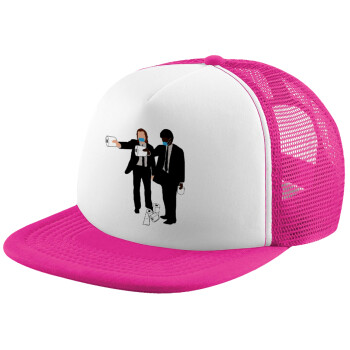 Pulp Fiction 3 meter away, Καπέλο Soft Trucker με Δίχτυ Pink/White 