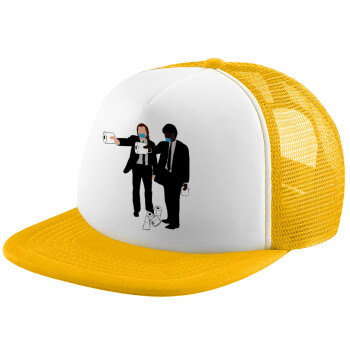 Pulp Fiction 3 meter away, Καπέλο Soft Trucker με Δίχτυ Κίτρινο/White 