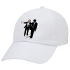 Pulp Fiction 3 meter away, Καπέλο ενηλίκων Jockey Λευκό (snapback, 5-φύλλο, unisex)