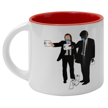 Pulp Fiction 3 meter away, Κούπα κεραμική 400ml Λευκή/Κόκκινη