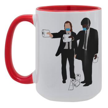 Pulp Fiction 3 meter away, Κούπα Mega 15oz, κεραμική Κόκκινη, 450ml