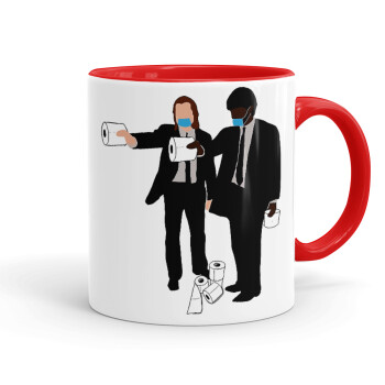 Pulp Fiction 3 meter away, Mug colored red, ceramic, 330ml