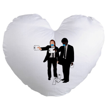 Pulp Fiction 3 meter away, Μαξιλάρι καναπέ καρδιά 40x40cm περιέχεται το  γέμισμα