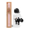 Easter Set, metallic aluminum bottle (500ml) & aromatic flat Easter candle (30cm) (PINK)