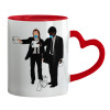 Mug heart red handle, ceramic, 330ml