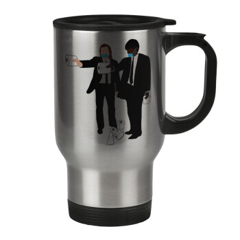 Pulp Fiction 3 meter away, Κούπα ταξιδιού ανοξείδωτη με καπάκι, διπλού τοιχώματος (θερμό) 450ml