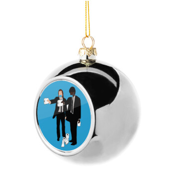 Pulp Fiction 3 meter away, Χριστουγεννιάτικη μπάλα δένδρου Ασημένια 8cm