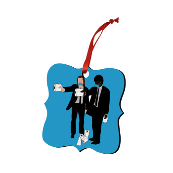 Pulp Fiction 3 meter away, Christmas ornament polygon wooden 7.5cm