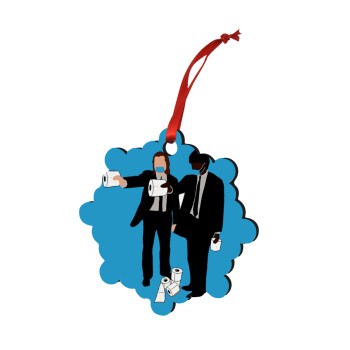 Pulp Fiction 3 meter away, Christmas ornament snowflake wooden 7.5cm