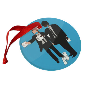 Pulp Fiction 3 meter away, Christmas ornament glass 9cm