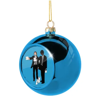 Pulp Fiction 3 meter away, Blue Christmas tree ball ornament 8cm