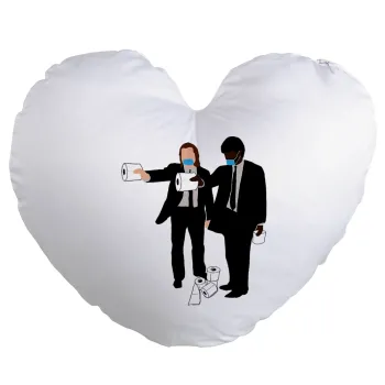 Pulp Fiction 3 meter away, Μαξιλάρι καναπέ καρδιά 40x40cm περιέχεται το  γέμισμα