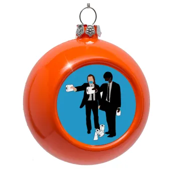Pulp Fiction 3 meter away, Στολίδι Χριστουγεννιάτικη μπάλα δένδρου Πορτοκαλί 8cm