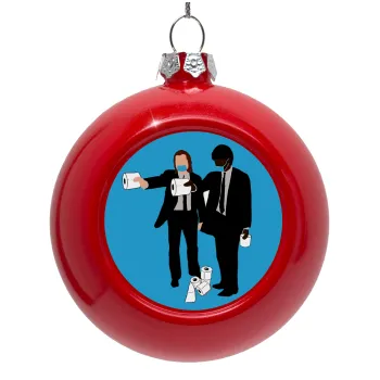 Pulp Fiction 3 meter away, Red Christmas tree ornament bauble 8cm