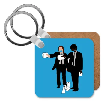 Pulp Fiction 3 meter away, Μπρελόκ Ξύλινο τετράγωνο MDF