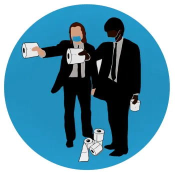 Pulp Fiction 3 meter away, Mousepad Στρογγυλό 20cm