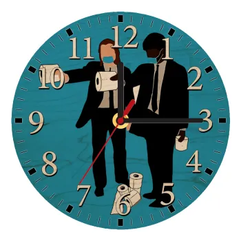 Pulp Fiction 3 meter away, Ρολόι τοίχου ξύλινο plywood (20cm)