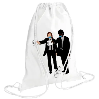 Pulp Fiction 3 meter away, Backpack pouch GYMBAG white (28x40cm)