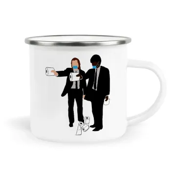 Pulp Fiction 3 meter away, Metallic enamel cup white 360ml