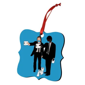 Pulp Fiction 3 meter away, Στολίδι Χριστουγεννιάτικο στολίδι polygon ξύλινο 7.5cm