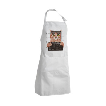 Cool cat, Adult Chef Apron (with sliders and 2 pockets)