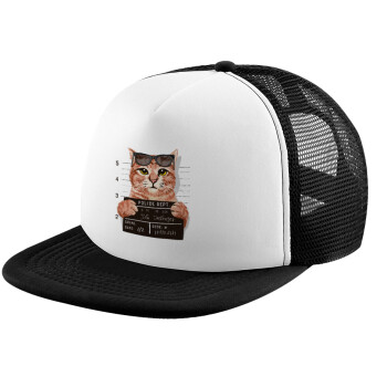 Cool cat, Καπέλο Ενηλίκων Soft Trucker με Δίχτυ Black/White (POLYESTER, ΕΝΗΛΙΚΩΝ, UNISEX, ONE SIZE)