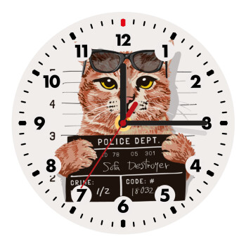 Cool cat, Wooden wall clock (20cm)