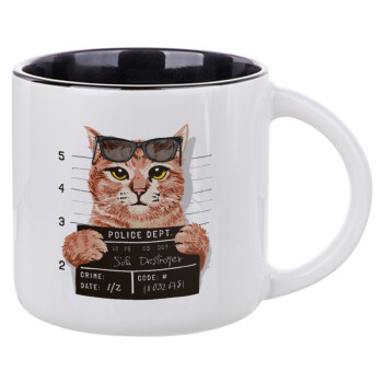 Cool cat, Κούπα κεραμική 400ml Λευκή/Μαύρη