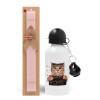 Easter Set, metallic aluminum bottle (500ml) & aromatic flat Easter candle (30cm) (PINK)