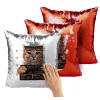 Μαξιλάρι καναπέ Μαγικό Κόκκινο με πούλιες 40x40cm περιέχεται το γέμισμα