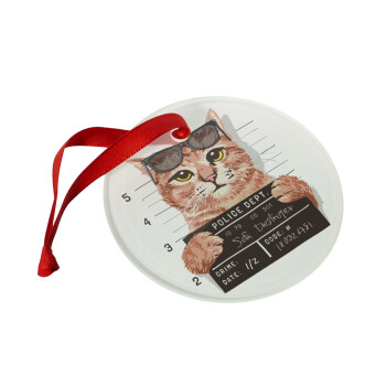 Cool cat, Στολίδι Χριστουγεννιάτικο στολίδι γυάλινο 9cm