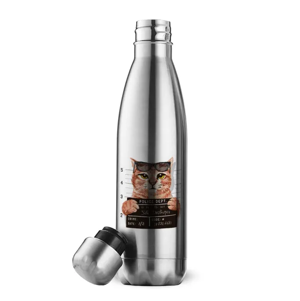 Cool cat — Μεταλλικό παγούρι θερμός Inox (Stainless steel), διπλού τοιχώματος, 500ml